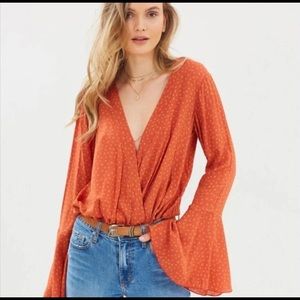 Intimately Free People Makin' Waves Bodysuit Polka Dot Size Medium